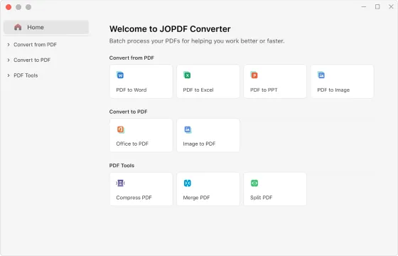 Convert PDFs with JOPDF for Mac