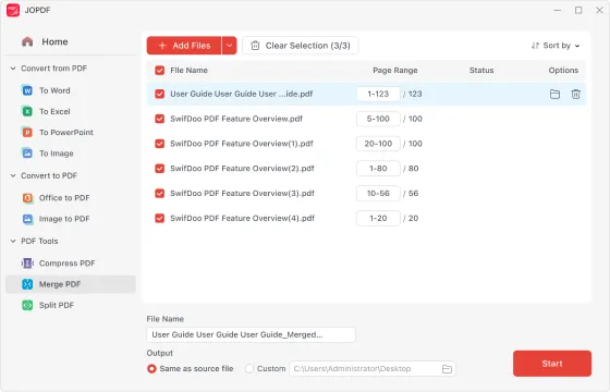 Merge PDF Documents with JOPDF
