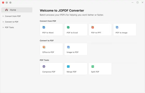 Convert PDFs with JOPDF for Mac
